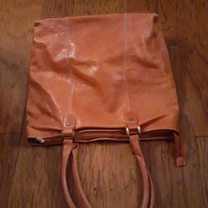 GORGEOUS NEW UT Longhorns LARGE 16"x20" Genuine Tan Leather Tote.